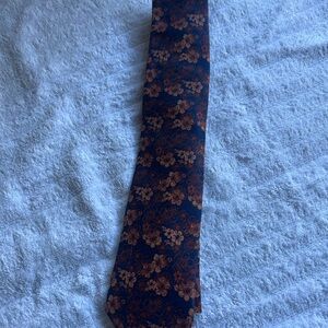 Jos. A. Bank Navy and Copper Floral Tie